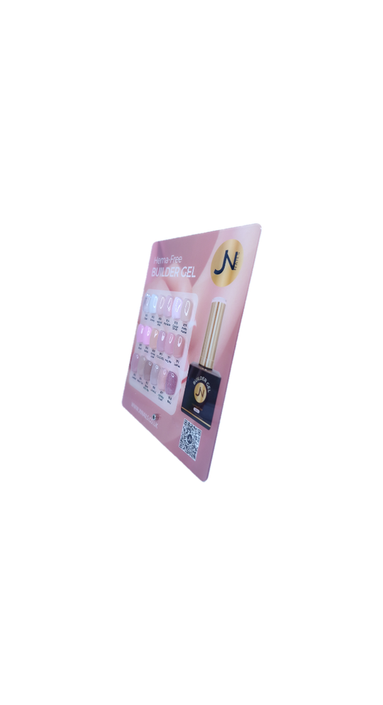 Farbkarte des Builder Gels (erste 18 Farben)