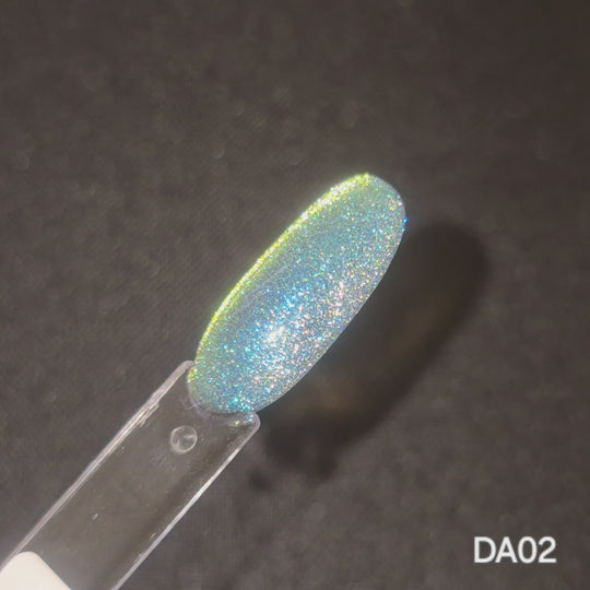 DA02 Seafoam Sparkle - Diamond Aurora Reflective Cateye