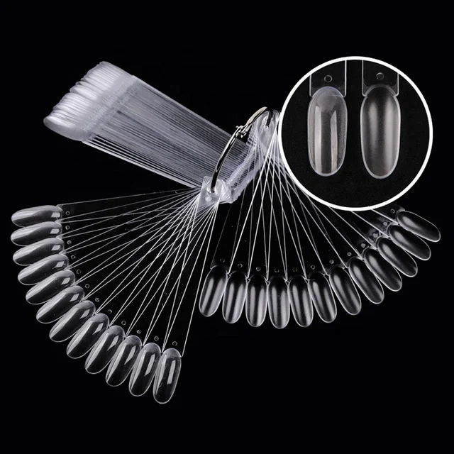 Clear Round Nail Display Swatch Tips 50PCS