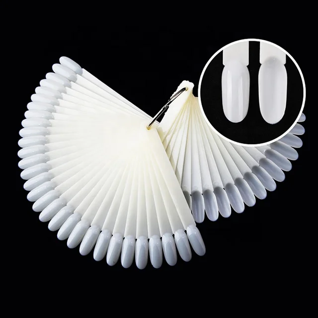 Natural Round Nail Display Swatch Tips 50PCS