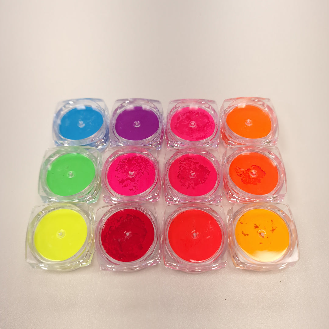 Neon-Nagelpigment-Set mit 12 Farben