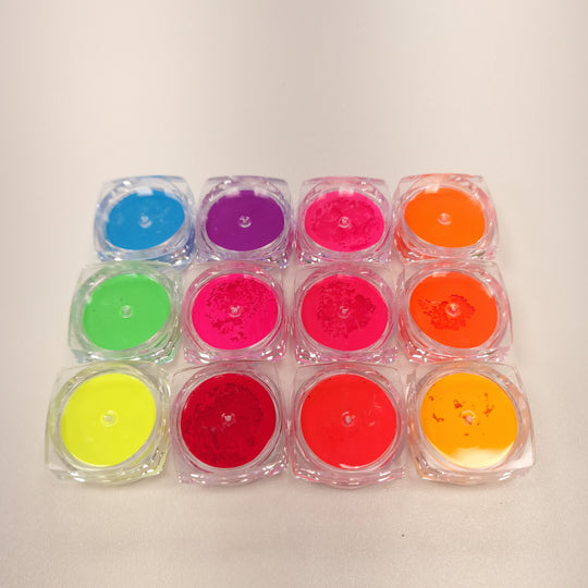 Neon-Nagelpigment-Set mit 12 Farben