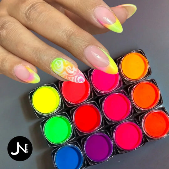 Neon-Nagelpigment-Set mit 12 Farben