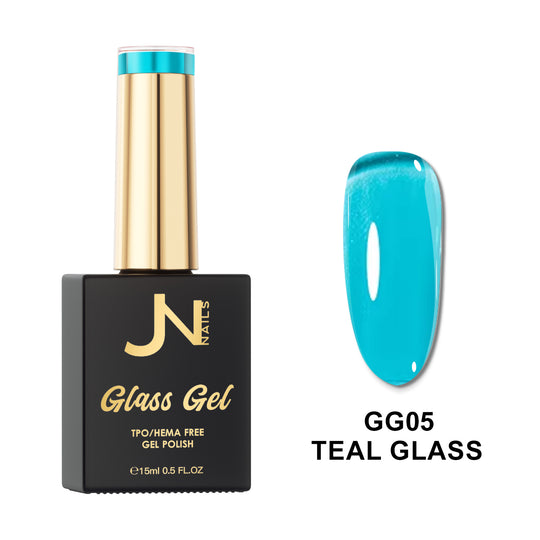 GG05. Teal Glass - Glass Gel Hema free Gel Polish