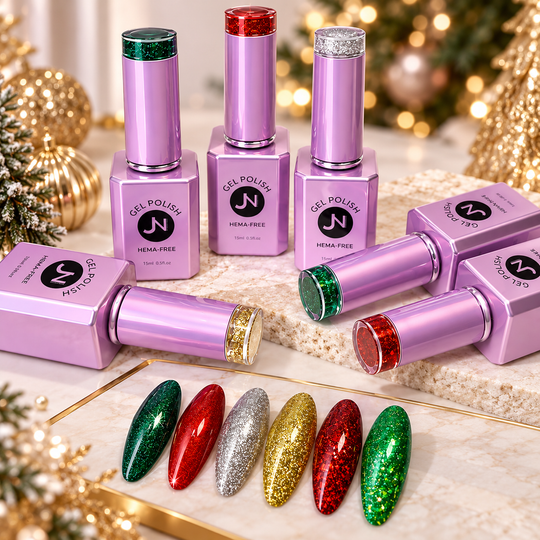 CHRISTMAS Collection of 6 - hema free Gel Polish