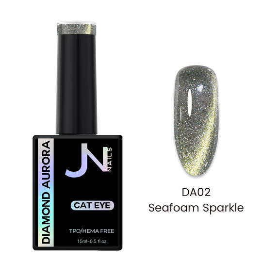 DA02 Seafoam Sparkle - Diamond Aurora Reflective Cateye