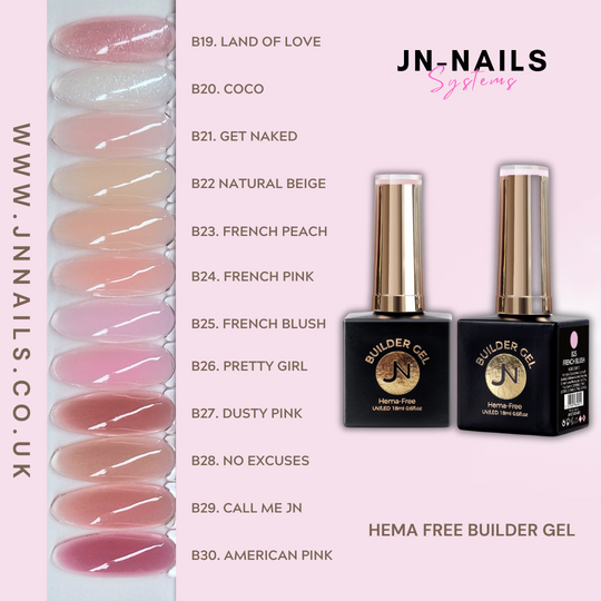 NEW 12 Colours COLLECTION (B19 to B30) - Hema Free BUILDER GEL