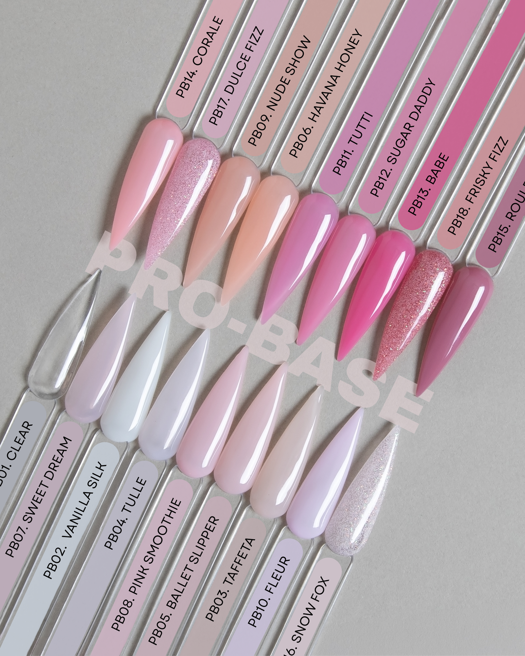 Full Collection -18 Colours PRO BASE Rubber Base (PB)